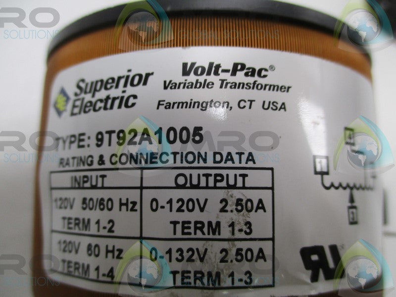 SUPERIOR ELECTRIC 9T92A1005 VARIABLE TRANSFORMER * NEW IN ORIGINAL PACKAGE *