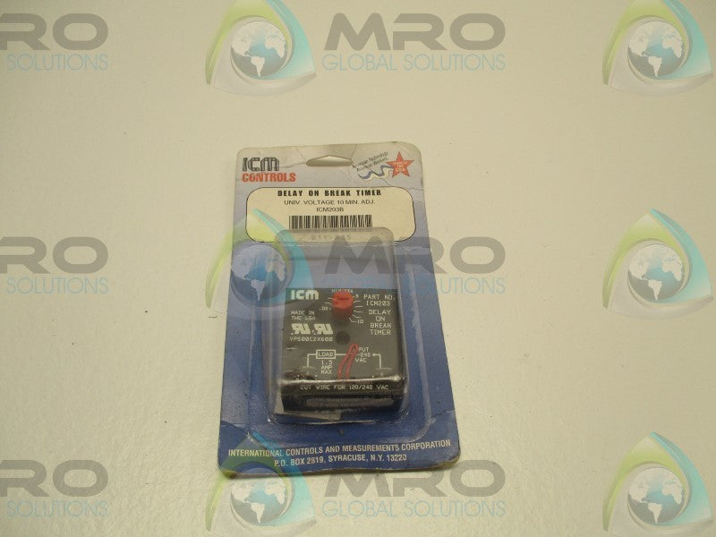 ICM ICM203B DELAY ON BREAK TIMER .03-10MIN. * NEW IN ORIGINAL PACKAGE *