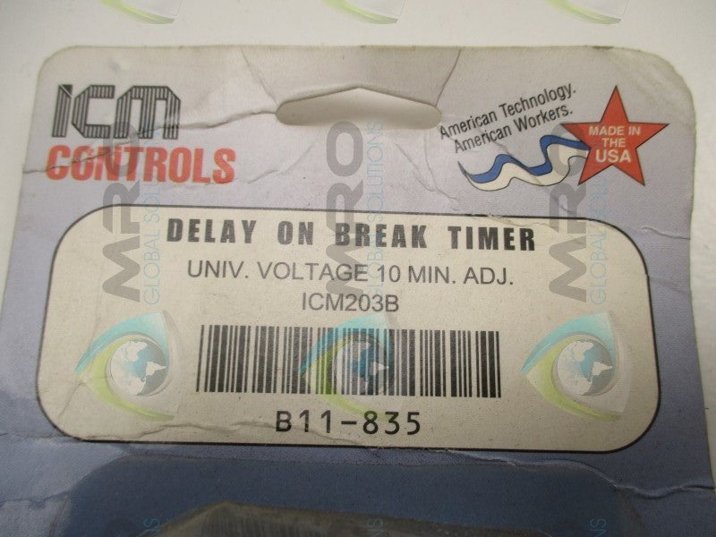 ICM ICM203B DELAY ON BREAK TIMER .03-10MIN. * NEW IN ORIGINAL PACKAGE *