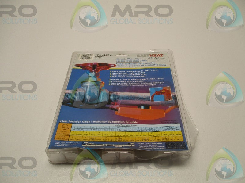 EASYHEAT AHB112 ELECTRIC WATER PIPE CABLE 12' * NEW IN ORIGINAL PACKAGE *