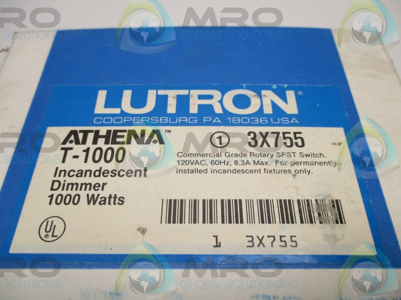 LUTRON T-1000 INCANDESCENT DIMMER 1000W * NEW IN BOX *