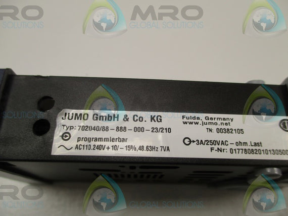 JUMO 702040/88-888-000-23/210 TEMPERATURE CONTROLLER * NEW NO BOX *