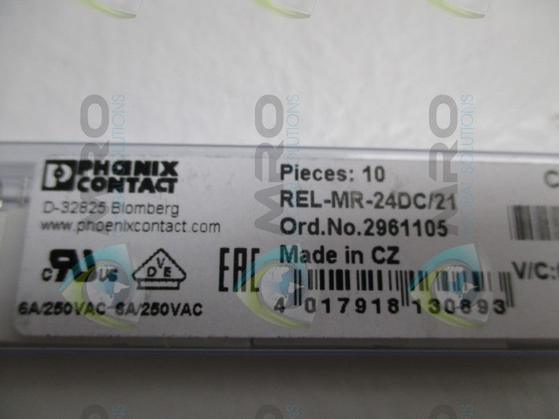PHOENIX CONTACT REL-MR-24DC/21 RELAY (PKG OF 10) *NEW IN ORIGINAL PACKAGE *