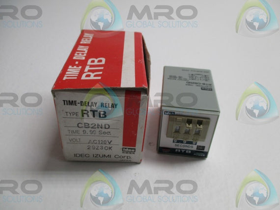 IDEC RTB-CB2ND TIME-DELAY RELAY 9.99sec. * NEW IN BOX *