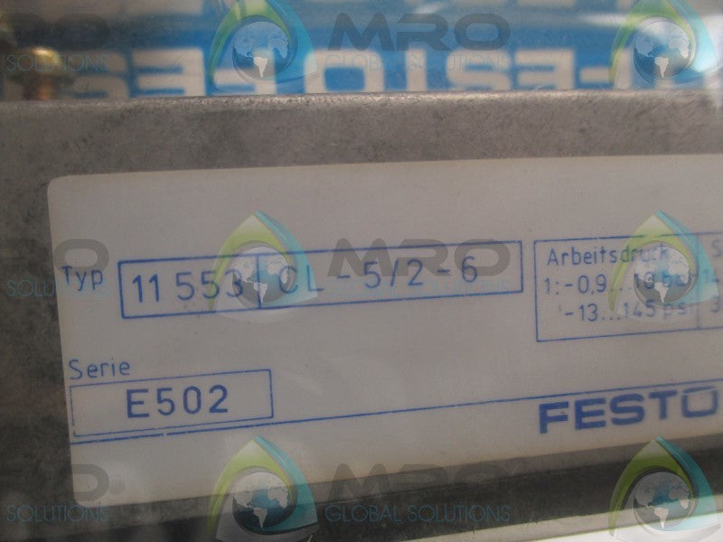 FESTO CL-5/2-6 11553 PNEUMATIC SPOOL VALVE * NEW IN ORIGINAL PACKAGE *