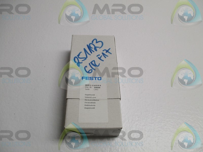 FESTO MVH-5-1/4-B-VI-X SOLENOID VALVE * FACTORY SEALED *