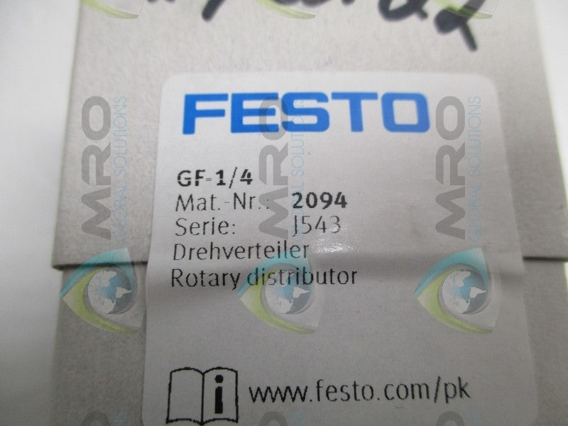 FESTO GF-1/4 ROTARY DISTRIBUTOR * FACTORY SEALED *