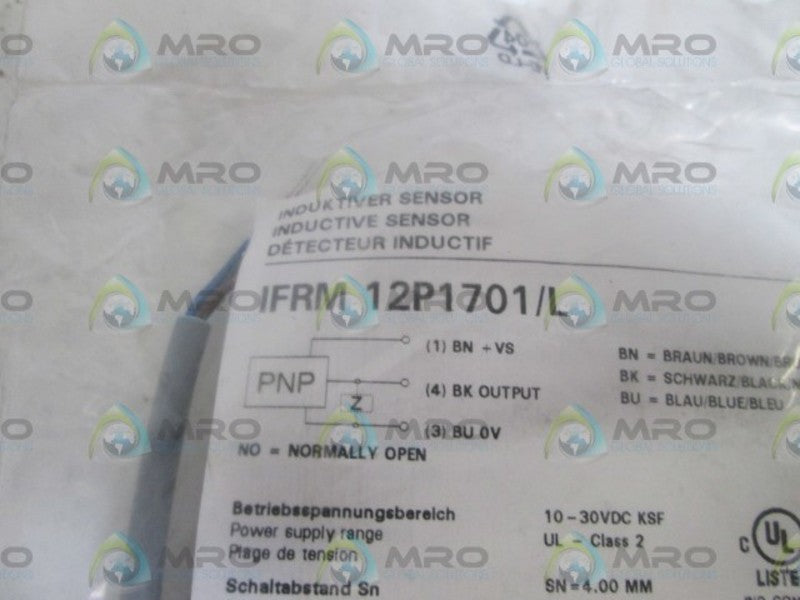 BAUMER INDUCTIVE SENSOR IFRM12P1701/L * NEW IN BAG *