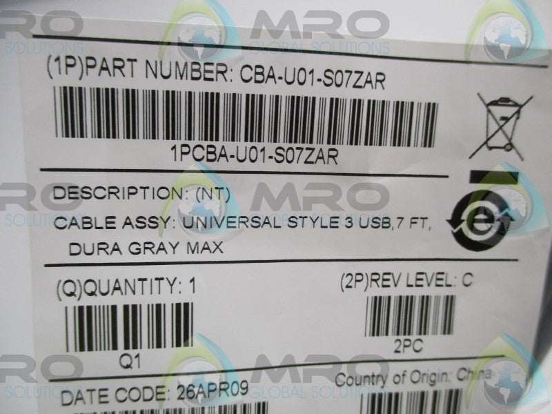 SYMBOL CBA-U01-S07ZAR BARCODE SCANNER USB CABLE 7' * NEW IN FACTORY BAG *