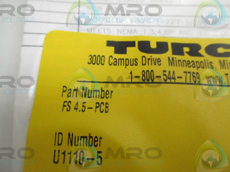 TURCK FS4.5-PCB RECEPTACLE * NEW IN FACTORY BAG *