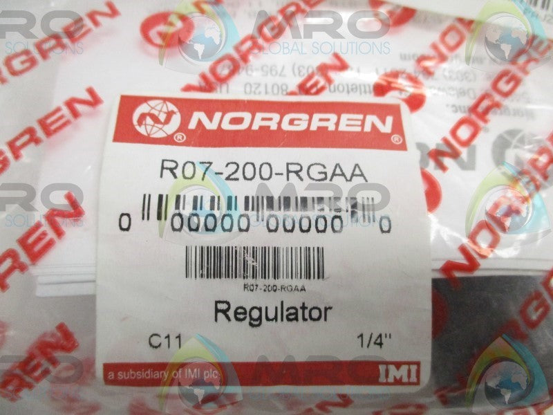 NORGREN R07-200-RGAA REGULATOR 1/4" * NEW IN FACTORY BAG *
