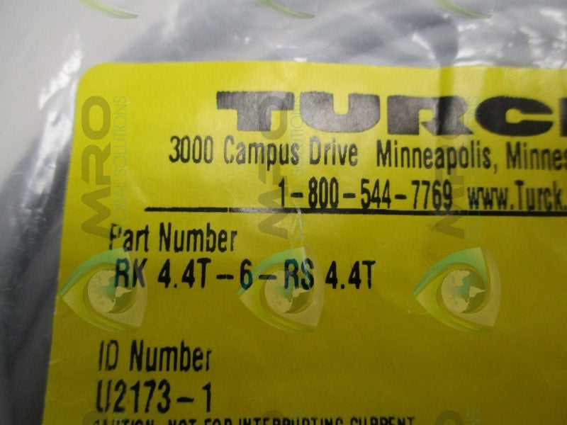 TURCK RK4.4T-6-RS4.4T MOLDED CORDSET * NEW IN FACTORY BAG *