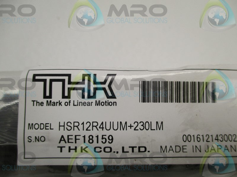 THK HSR12R4UUM+230LM LINEAR GUIDE RAIL * NEW IN FACTORY BAG *