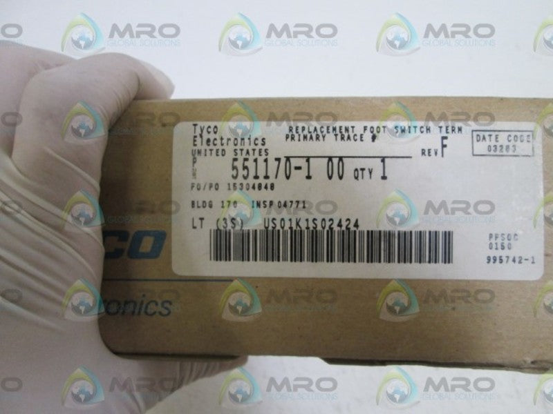 TYCO ELECTRONICS REPLACEMENT FOOT SWITCH 551170-1 *NEW IN BOX*