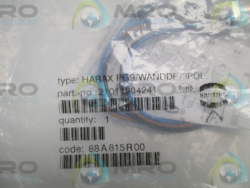 HARTING 21011304241 HARAX PANEL FEED THROUGH  NSMP