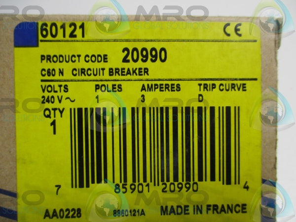 SQUARE D 60121 CIRCUIT BREAKER 3A  NSMP