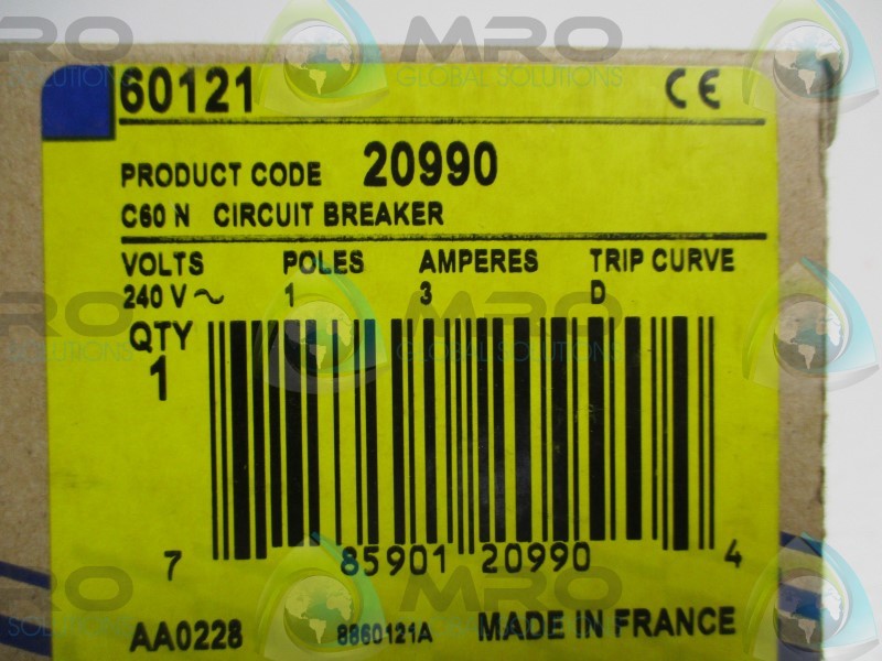 SQUARE D 60121 CIRCUIT BREAKER 3A  NSMP