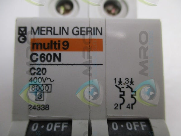 MERLIN GERIN 24338 C60N-C20 CIRCUIT BREAKER 20A  NSNP