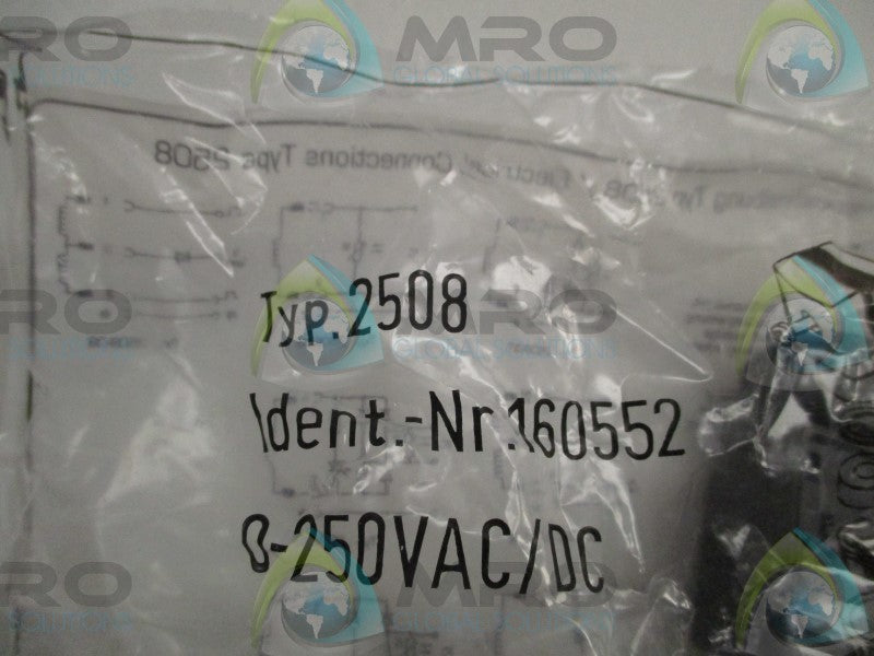 ELECTRICAL TYPE 2508 160552 CONNECTOR 250VAC/DC * NEW IN A FACTORY BAG *