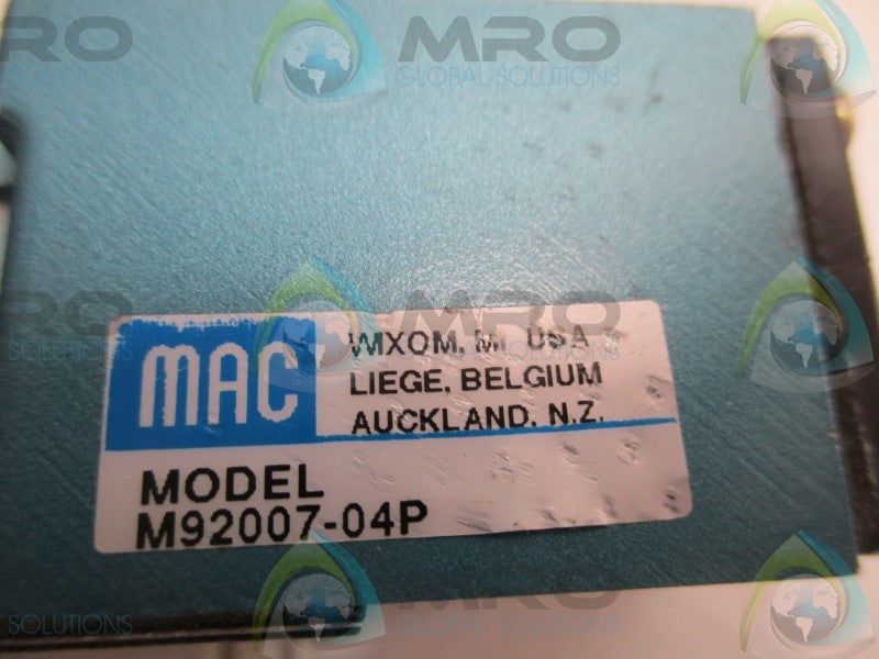 MAC M92007-04P SOLENOID VALVE BASE  UNMP