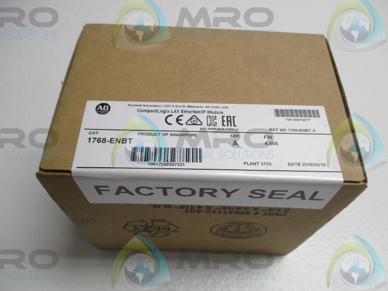 ALLEN BRADLEY 1768-ENBT SER. A F/W 4.005 DATE:2016 * FACTORY SEALED *