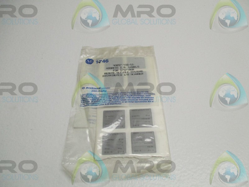 ALLEN BRADLEY 40847-416-51 ADDRESS ID LABELS * NEW IN FACTORY BAG *