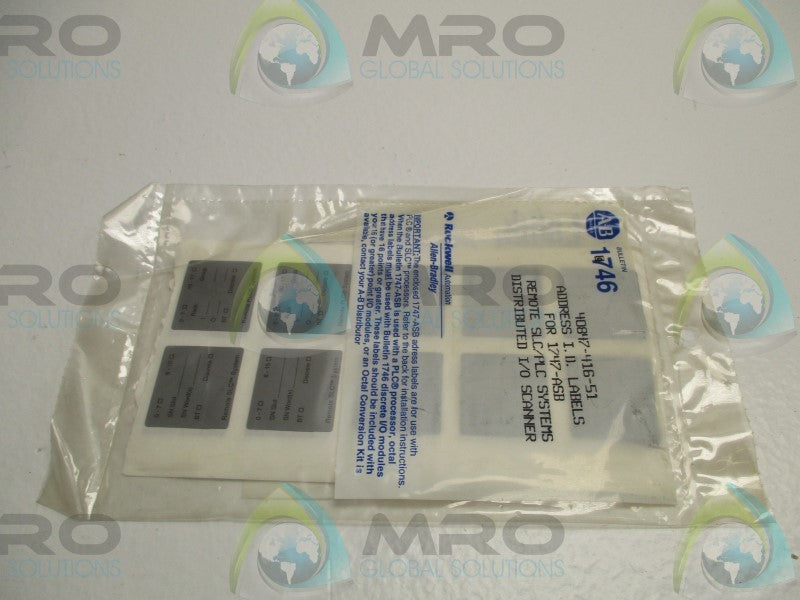 ALLEN BRADLEY 40847-416-51 ADDRESS ID LABELS * NEW IN FACTORY BAG *