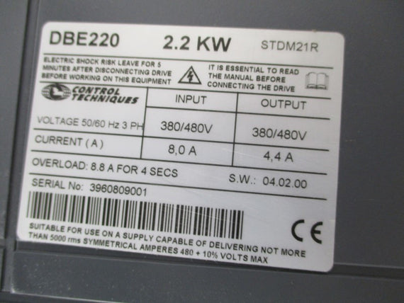CONTROL TECHNIQUES DIGITAX DBE220 * USED *