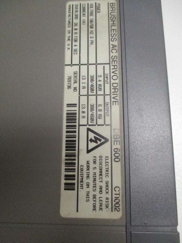 CONTROL TECHNIQUES DIGITAX DBE600 * USED *