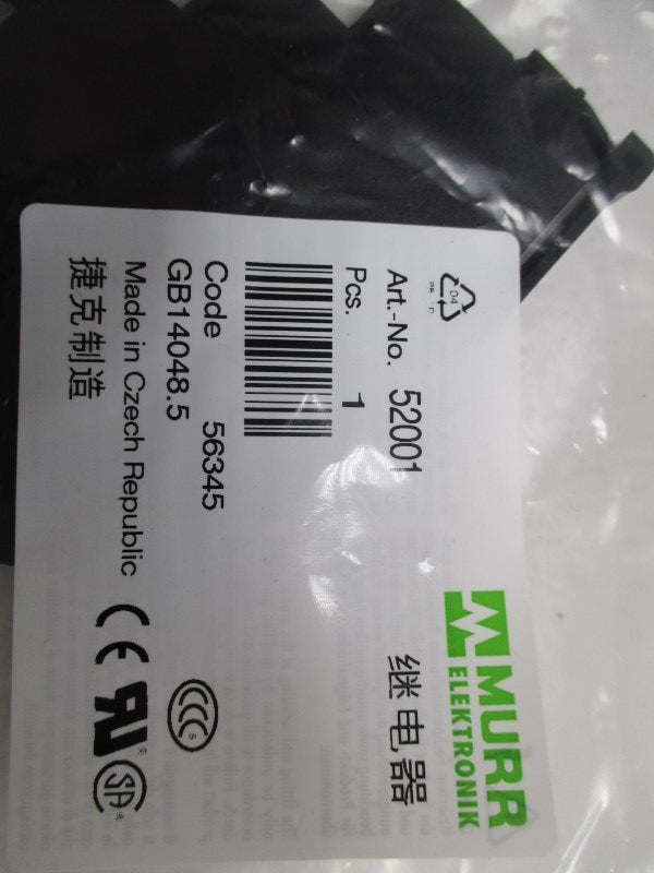 MURR ELEKTRONIK 52001 OUTPUT RELAY * NEW IN FACTORY BAG *
