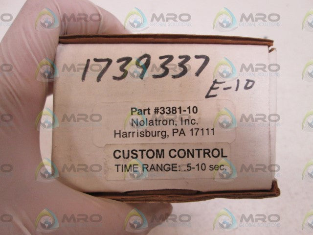 NOLATRON .5-10 SEC  RELAY 3381-10 *NEW IN BOX*