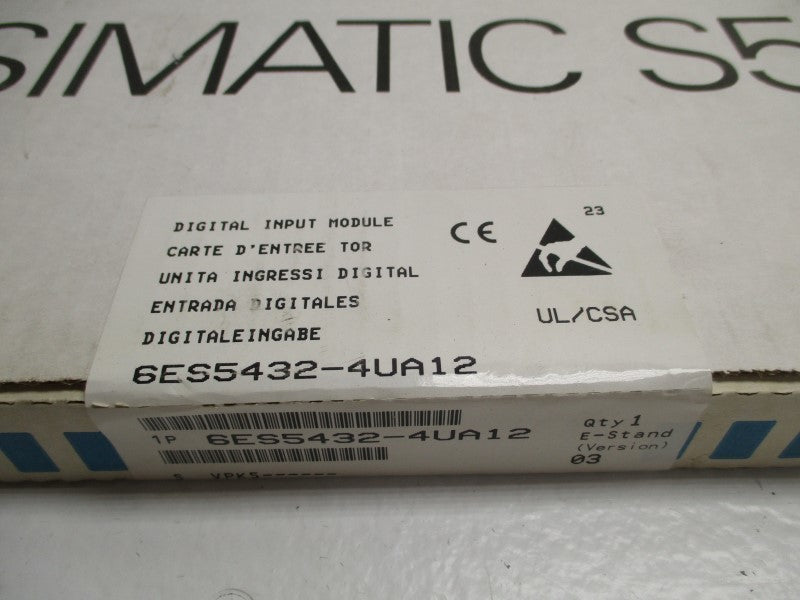 SIEMENS SIMATIC S5 6ES5432-4UA12 DIGITAL INPUT MODULE * FACTORY SEALED *
