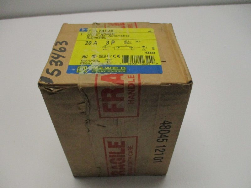 SQUARE D FAL34020 CIRCUIT BREAKER 20A * FACTORY SEALED *