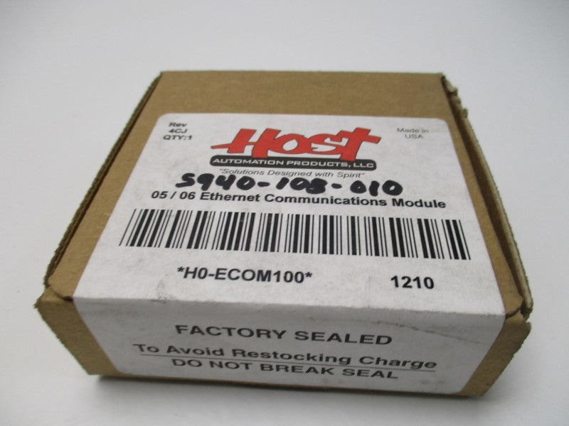 HOST H0-ECOM100 ETHERNET COMMUNICATIONS MODULE * FACTORY SEALED *
