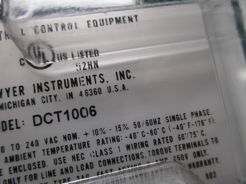 DWYER DCT10O6 FINAL ASSEMBLY * NEW IN ORIGINAL PACKAGE *