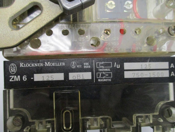 KLOCKNER MOELLER NZMH6-125/ZM6-125 CIRCUIT BREAKER 125A * USED *