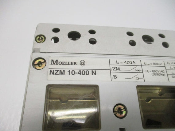 KLOCKNER MOELLER NZM10-400N/ZMV-400-NZM10 CIRCUIT BREAKER 400A(AS PIC) * USED *