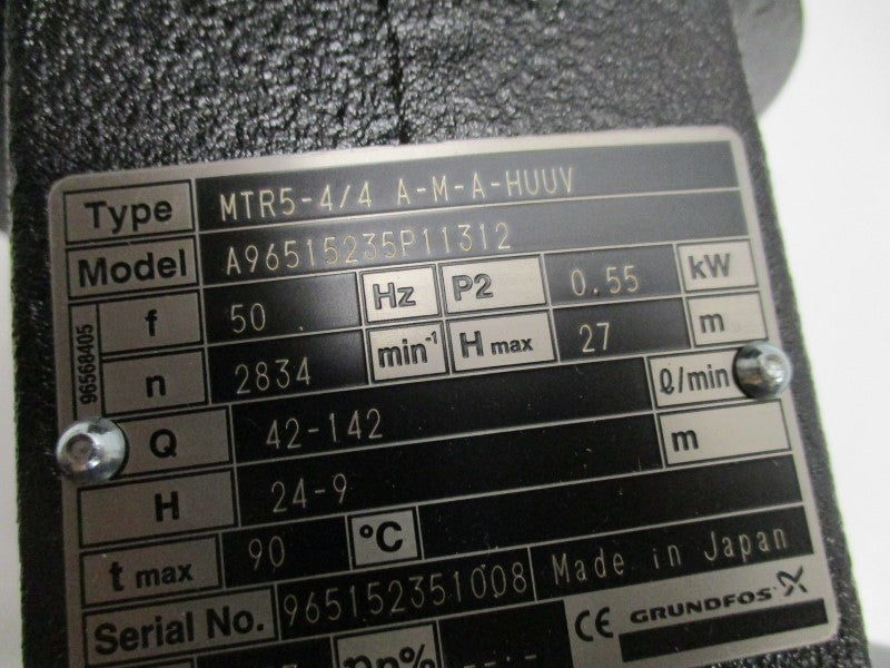 GRUNDFOS MTR5-4/4 A-M-A-HUUV PUMP  NSMP