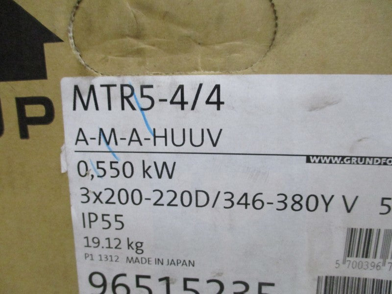 GRUNDFOS MTR5-4/4 A-M-A-HUUV PUMP  NSMP