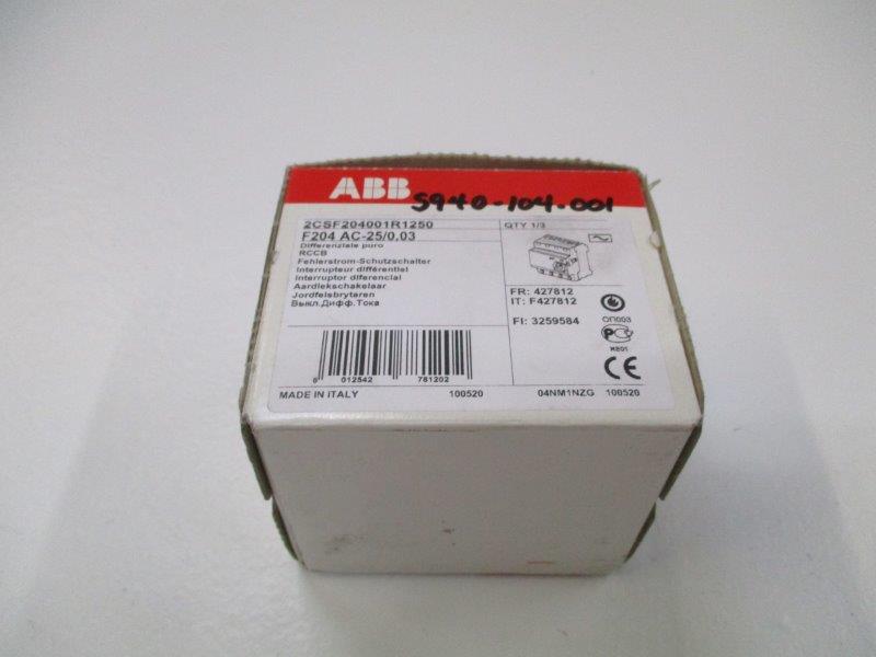 ABB 2CSF204001R1250 CIRCUIT BREAKER 25A * FACTORY SEALED *