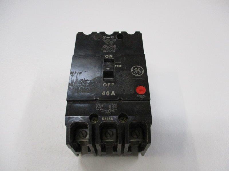 GENERAL ELECTRIC TEY340 CIRCUIT BREAKER 40A 277VAC UNMP
