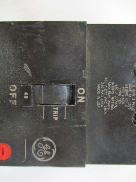 GENERAL ELECTRIC TEY340 CIRCUIT BREAKER 40A 277VAC UNMP