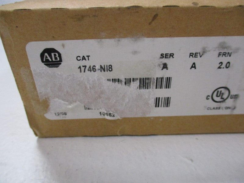 ALLEN BRADLEY 1746-NI8 INPUT MODULE SER. A F/W 2.0 DATE:2009 * FACTORY SEALED *