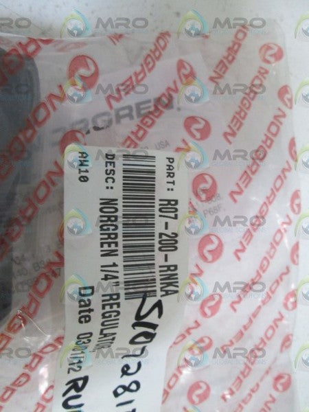 NORGREN R07-200-RNKA REGULATOR * NEW IN FACTORY BAG *