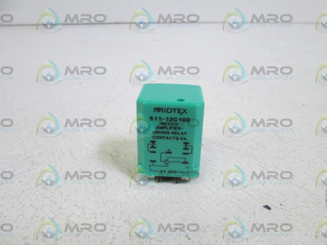 MIDTEX 24VDC AMPLIFIER DRIVEN RELAY 611-12C100 *NEW NO BOX*