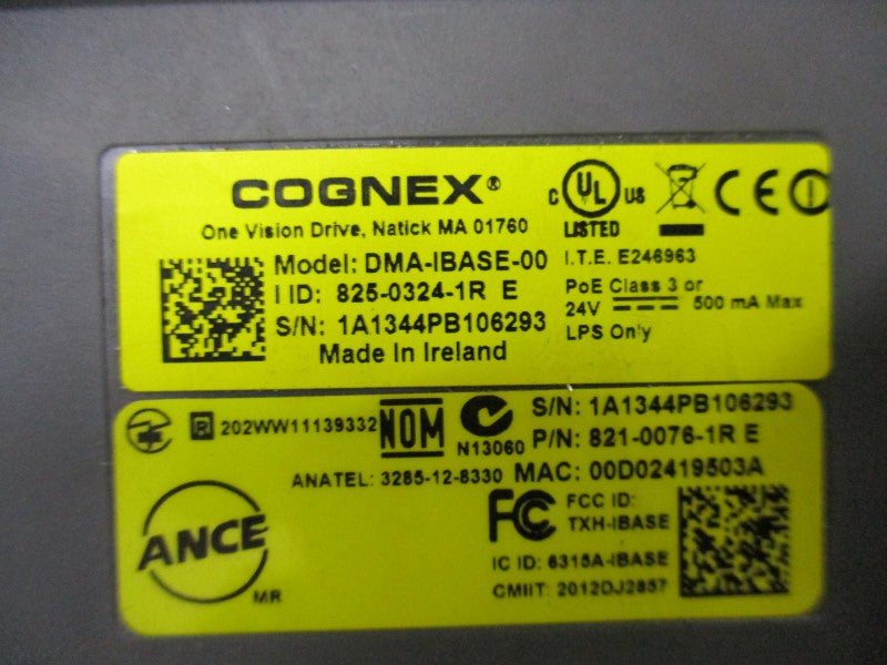 COGNEX  DMA-IBASE-00 825-0324-1R * USED*