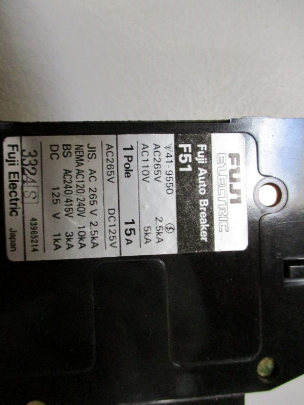 FUJI ELECTRIC F51 CIRCUIT BREAKER 15A 265V NSNP