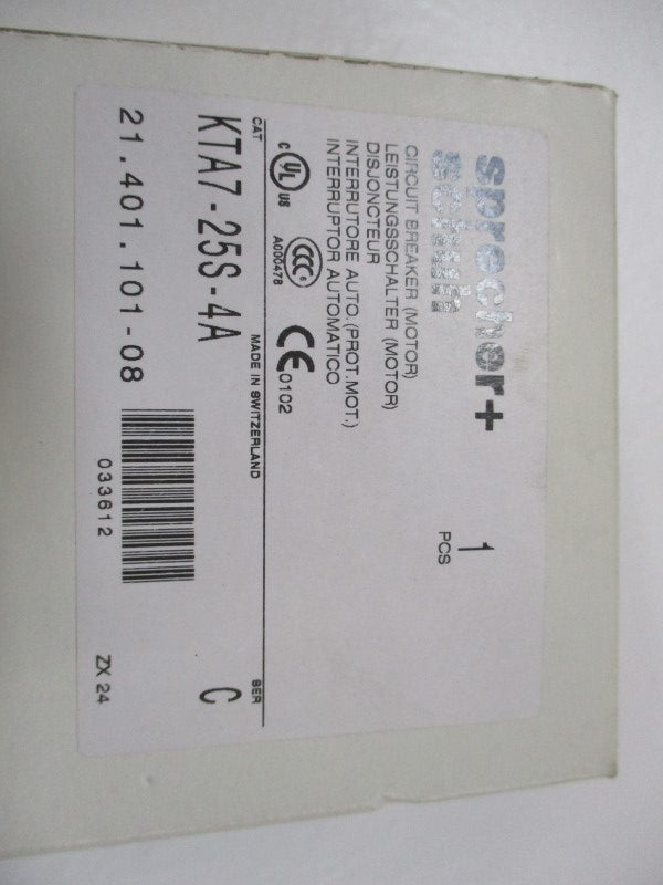 SPRECHER+SCHUH KTA7-25S-4A CIRCUIT BREAKER 2.5-4.0A NSMP