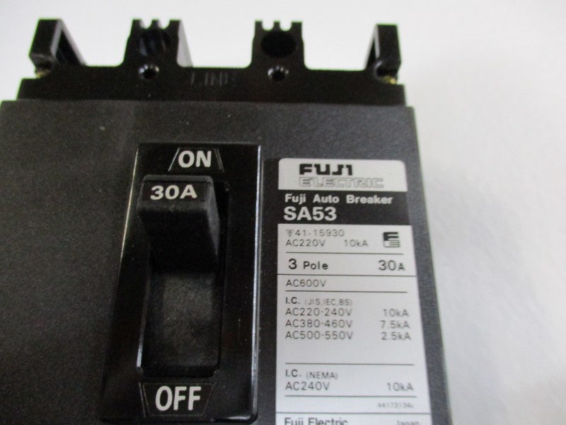 FUJI ELECTRIC SA53 CIRCUIT BREAKER 30A 220VAC NSMP