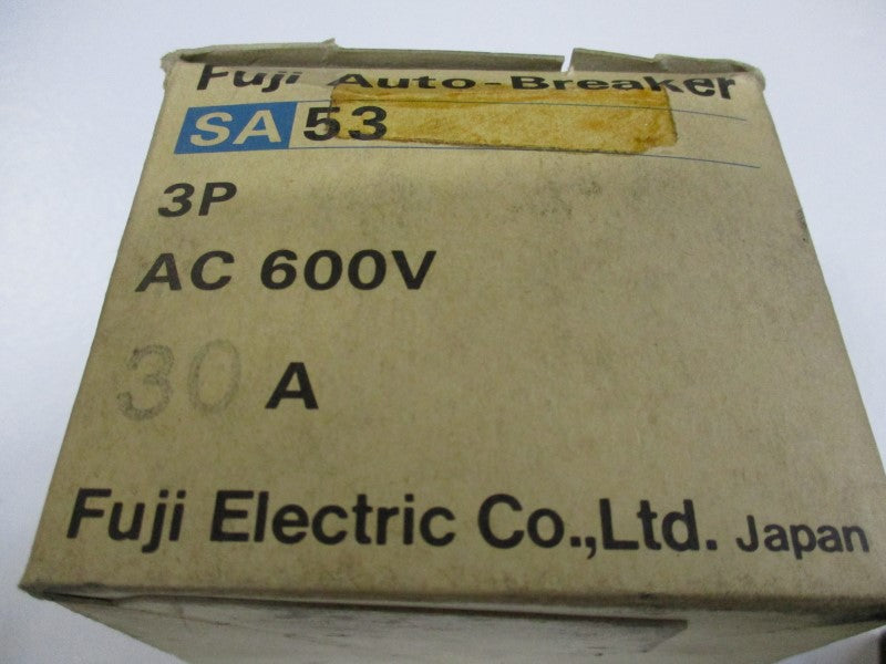 FUJI ELECTRIC SA53 CIRCUIT BREAKER 30A 220VAC NSMP